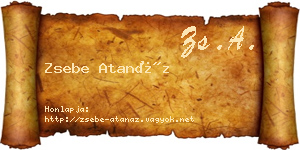 Zsebe Atanáz névjegykártya